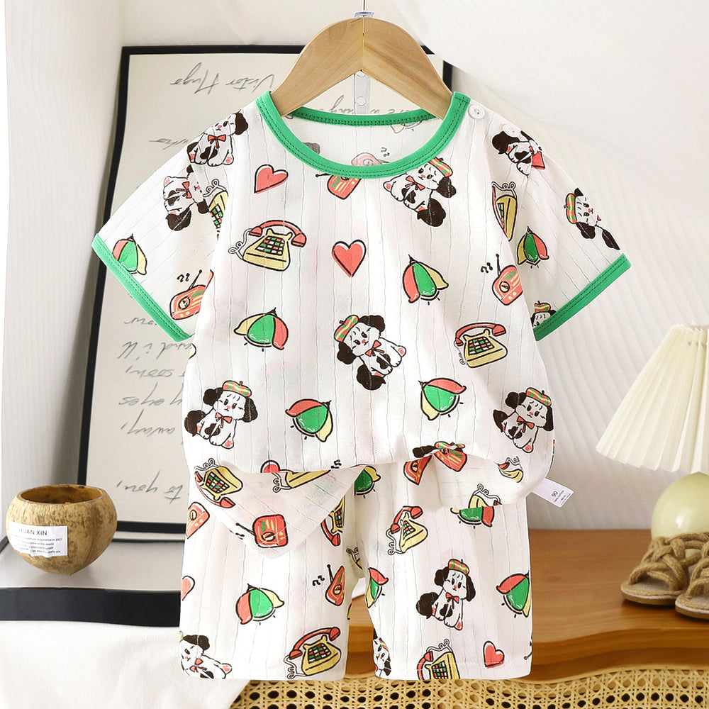 summer new arrivals: kids' short-sleeve and shorts sets - baby boys' and girls' t-shirt and shorts outfits, all-cotton wholesale