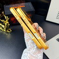 Suitable for apple 17 gold logo magnetic phone case, rich gold iphone 17 corning glass phone case