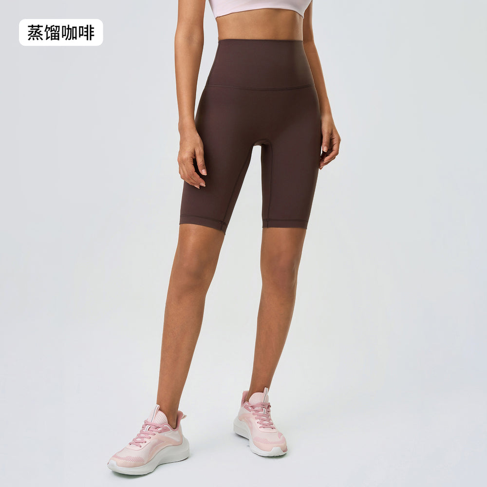 Summer high-waisted butt-lifting yoga shorts - barely-there feel, shaping, tight-fit, 5-inch shorts for women's outdoor fitness and sports - d25086