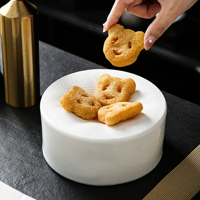 Minimalist white dinnerware restaurant hotel unique creative high-value plating dessert pastry western food plate steak plate