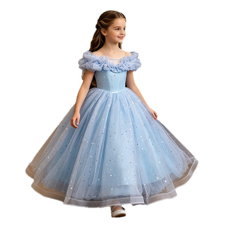 fashion stylegirl dresslength flower girl wedding dress catwalk piano performance clothingexport wholesalein stock