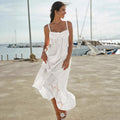 autumn european and american  cross-border e-commerce women's new solid color sleeveless bandeau backless camisole dress