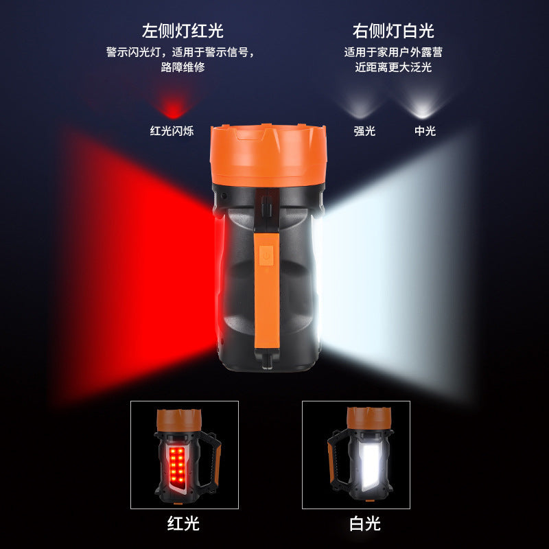 Cross-border new portable searchlight LED flashlight hand-cranked flashlight outdoor waterproof USB charging camping light