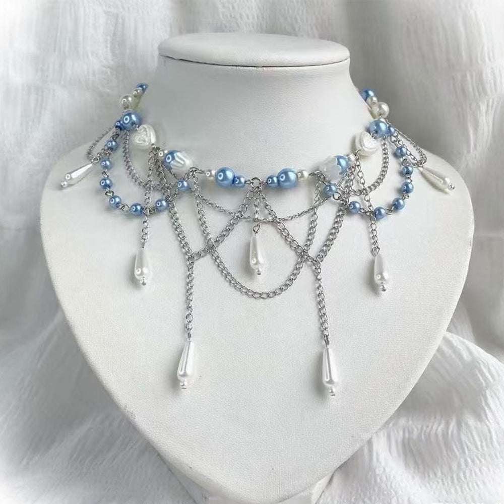Imitation pearl necklace wholesale cross-border new jewelry accessible luxury niche high-end accessories pendant women's long clavicle chain