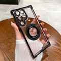 Suitable for samsung s25ultra electroplated four-corner airbag magnetic phone case s26 comes with lens film a56 protective cover