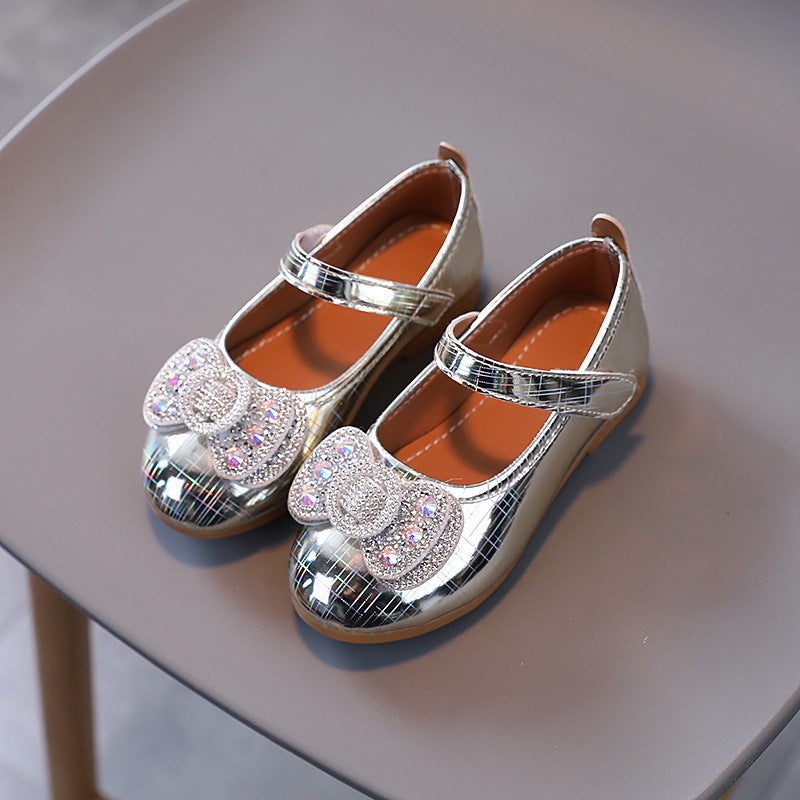 autumn new girls' princess shoes - soft sole, cute bowknot, toddler & little girl's single shoes, princess style