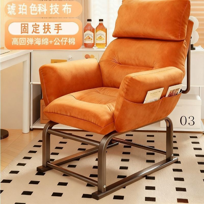 Lazy sofa chair for homesmall apartment multi-level adjustable plaid long sitting casual lounge chair bedroom foldable bed back chair