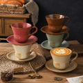Creative trumpet shape clay coffee cup latte latte cup japanese style chinese ancient style plate plate for home mug
