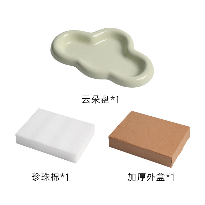 Scandinavianinsasymmetrical desktop jewelry storage display tray stylish ceramic entrance high-value props storage tray