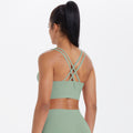 New women's seamless yoga tank top - criss-cross back, sports bra, fitness yoga wear, quick-dry, shock-absorbing sports bra