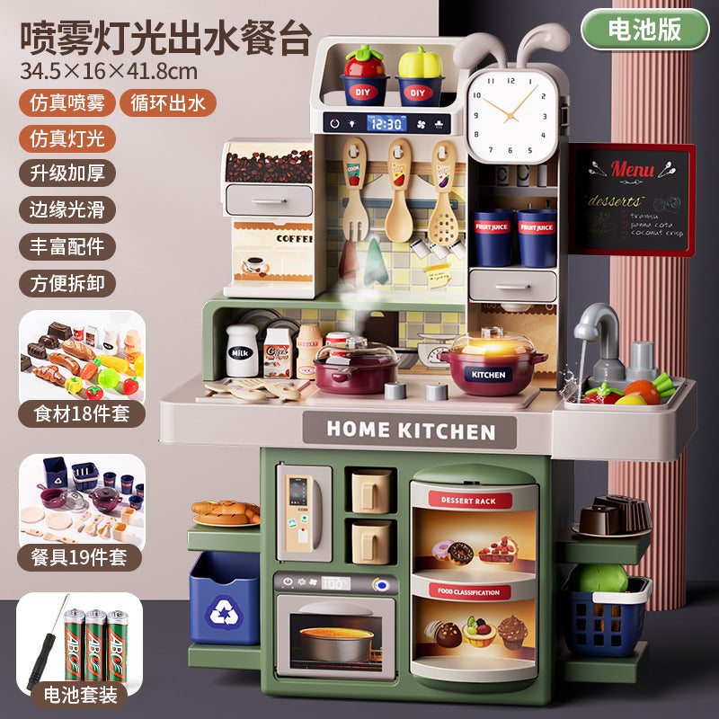 Kids play house kitchen toy scene suitartificial spray kitchenware cooking cooking stir-fry tableware table wholesale