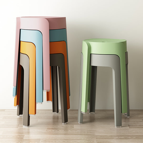 Wholesale plastic stool thickened household stackable round stool Nordic dining stool simple Internet celebrity fashion creative windmill stool