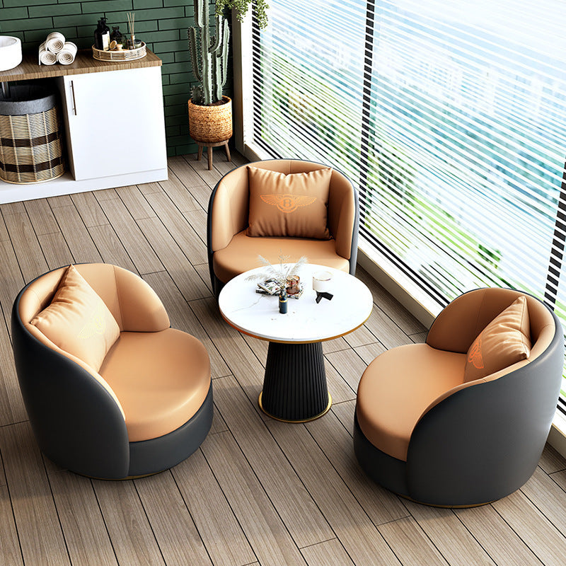 Modern minimalist cat paw leather sofa chair - trendy apartment bedroom balcony living room single seater light luxury sofa table and chair set