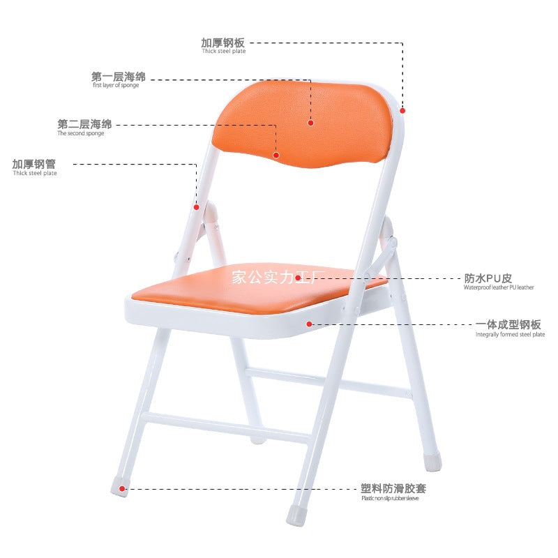 Children's small folding chair Solomon folding stool Children's back chair Kindergarten seat Metal portable chair