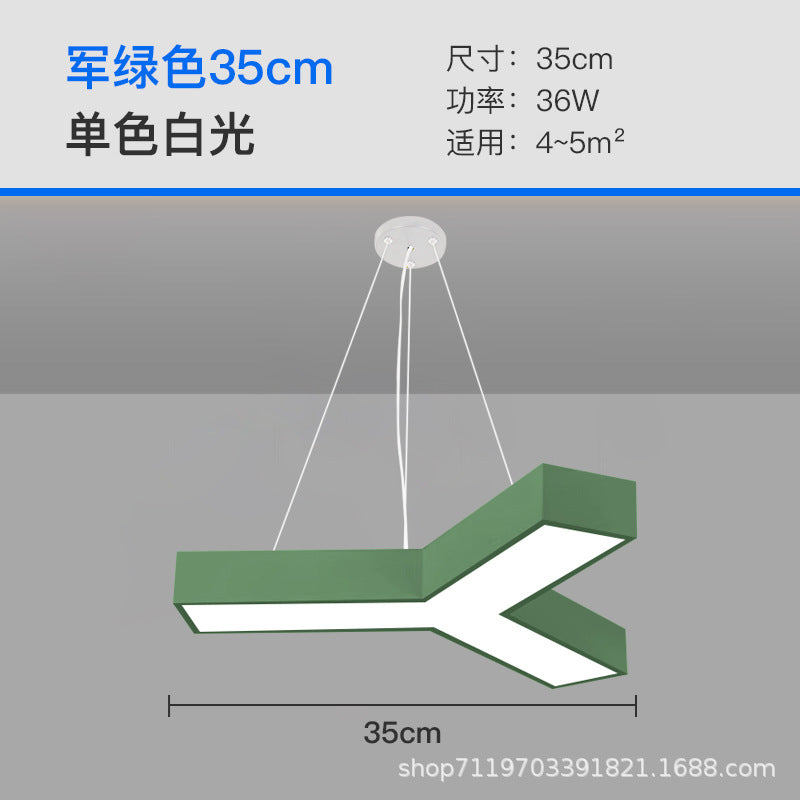 LED Kindergarten Classroom Corridor Y-shaped Light Children's Playground Color Hexagonal Lighting Dance Studio Modeling Chandelier
