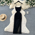 Accessible luxury red suspender mesh breathable dress female k-style sleeveless waist slimming look long skirt classy sense of commuting