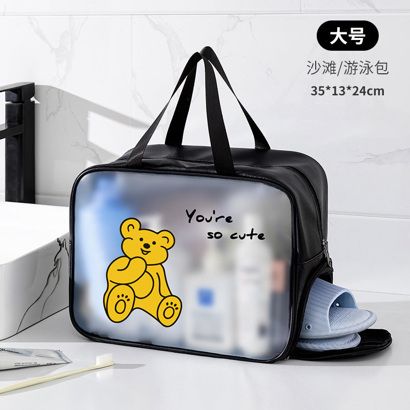 Portable Children's Cartoon Bath Bag Beach Bag Fitness Swimming Dry and Wet Separation Wash Bag PVC Storage Bag
