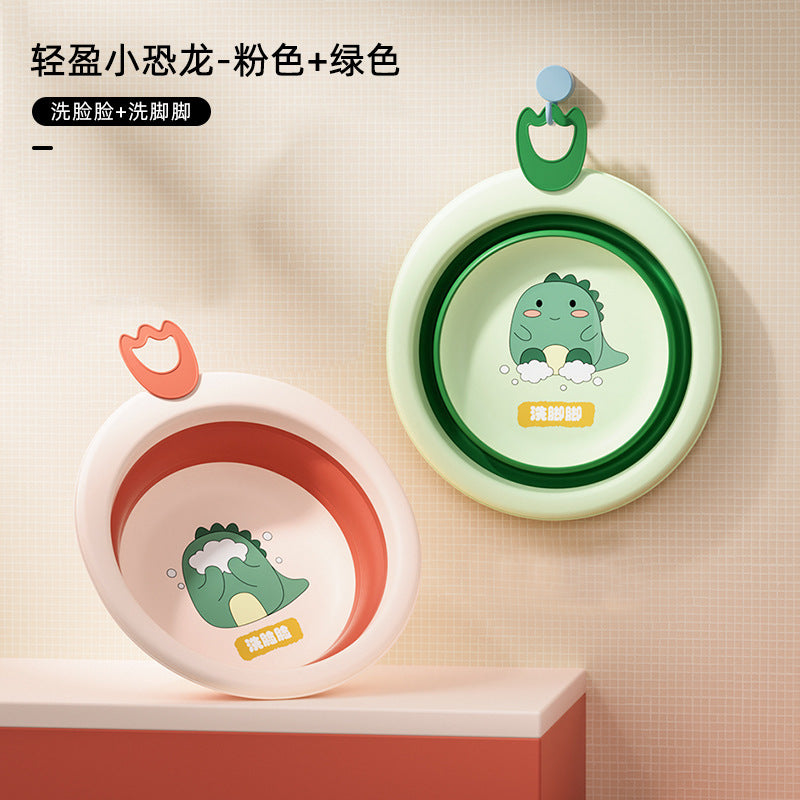 Collapsible kids' wash basin - portable newborn face wash basin - thickened plastic baby basin - household infant wash basin