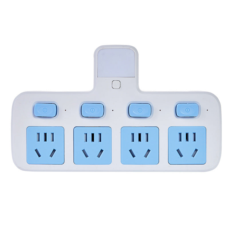 Office-style multifunctional wireless socket converter with usb, independent switches, multi-outlet power strip with night light