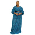 European and american  african robe plus size women's clothing african  cross-border foreign trade round neck lace dress