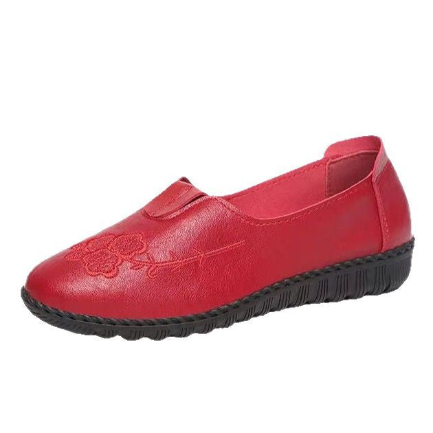 Soft leather soft bottom ladieswear shoes flatsabrasion resistantwaterproofbows work shoes wechat group purchase live broadcast one piece dropshipping