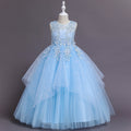 exclusive children's dress, sequined floral princess dress, runway piano performance host costume, girls' dress