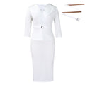 D542export african fashion big lapel waist ol elegant elegance hip cover pencil skirt cross-border dress