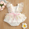 Amazon's hottest cross-border baby girl jumpsuit new arrival tassel mesh tassel style butterfly crawling outing clothes