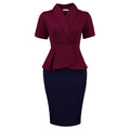 D3363 plus size women's clothing  new summer short sleeve ruffle trim elegant color block bodycon african dress