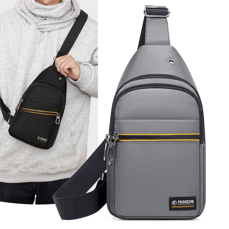 New large-capacity men's breast bag Oxford cloth practical and simple messenger bag trendy casual commuting versatile shoulder bag
