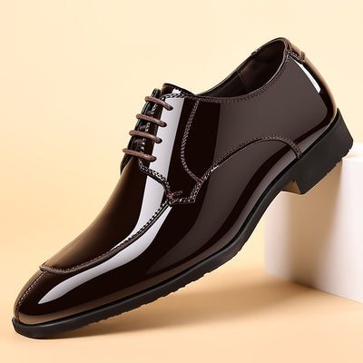 2024 new plus size leather shoes for men - summer breathable business formal british style casual soft sole black dress shoes
