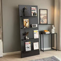 Magazine rack floor-standing storage rack wall-mounted book rack newspaper rack environmental-friendly multi-layer bookshelf medieval style reading bookshelf wood
