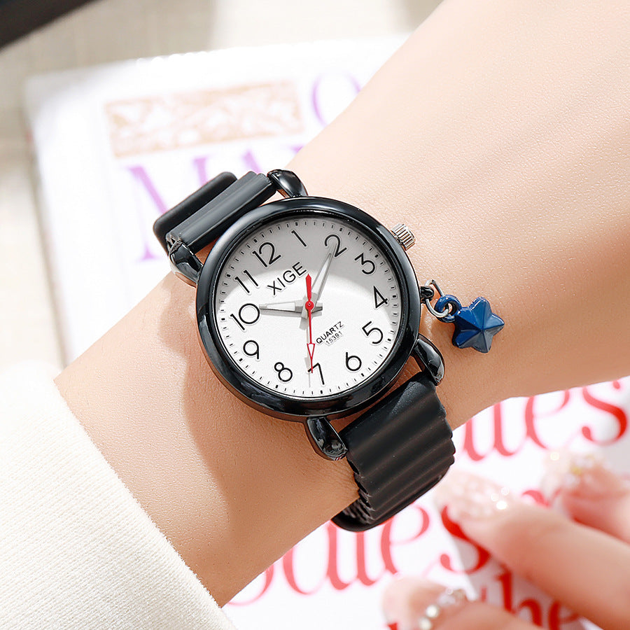 New arrival exam-specific kids quartz watch women's high-looking waterproof student niche style forest style retro women's watch