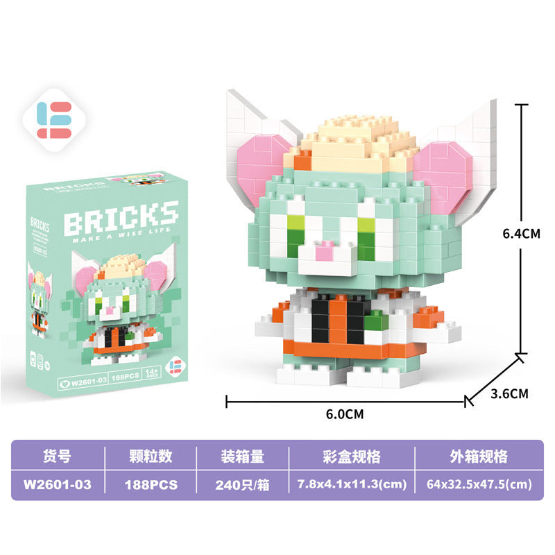 Compatible with lego micro bricks, cartoon figurines, children's educational building blocks, assembly toys, cross-border market stall gifts, wholesale