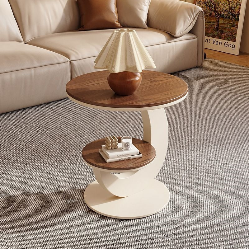 Second-hand style accessible luxury walnut color coffee table living room for home oval coffee table casual modern combination new arrival small coffee table