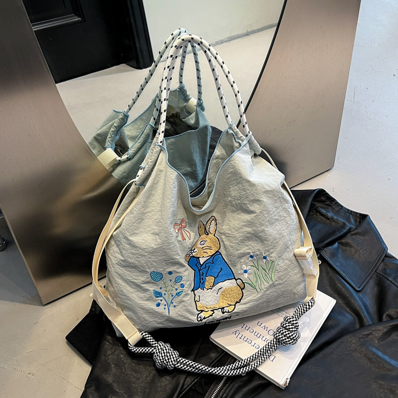 Foreign trade niche design cartoon tote bag women's 2025 new large-capacity casual fashion shoulder bag messenger bag