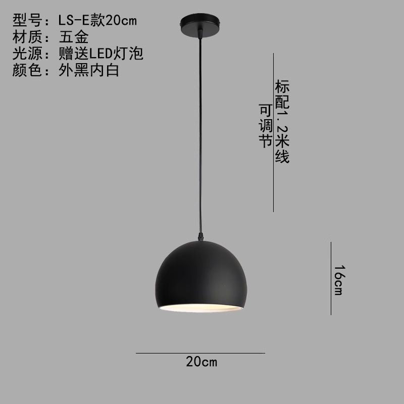 Minimalist industrial black projector light - retro creative restaurant, cafe, bubble tea shop, hot pot restaurant - unique pot lid pendant lamp
