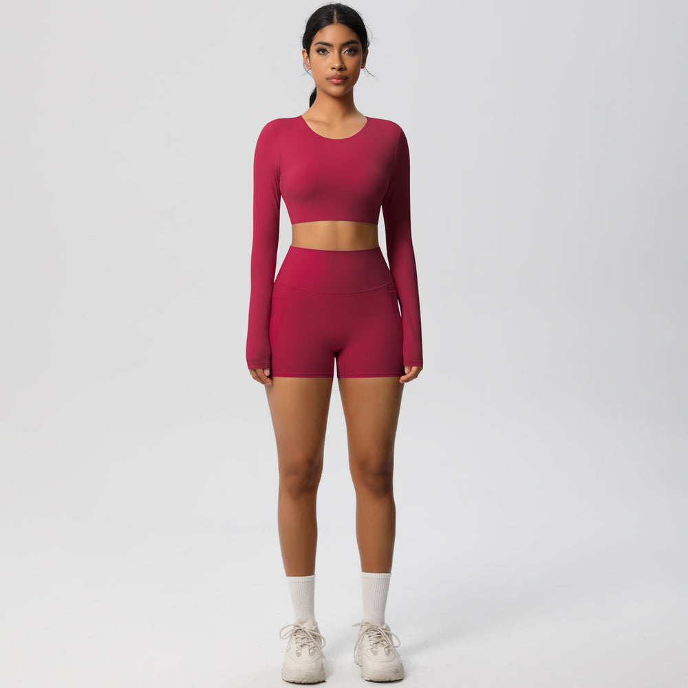 new arrivalhigh waist tight nude yoga suit quick-drying breathable outdoor casual running fitness sports suit
