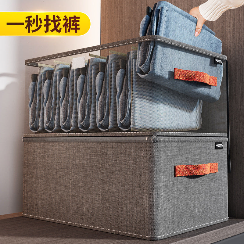 Oxford cloth storage box, clothing finishing fabric, large-capacity household storage wardrobe with handle, portable finishing box.