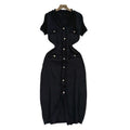 Exportnew arrival summerfrenchstyle short-sleeved waist silmv neckknittingdress women's volleyball button elegant skirt
