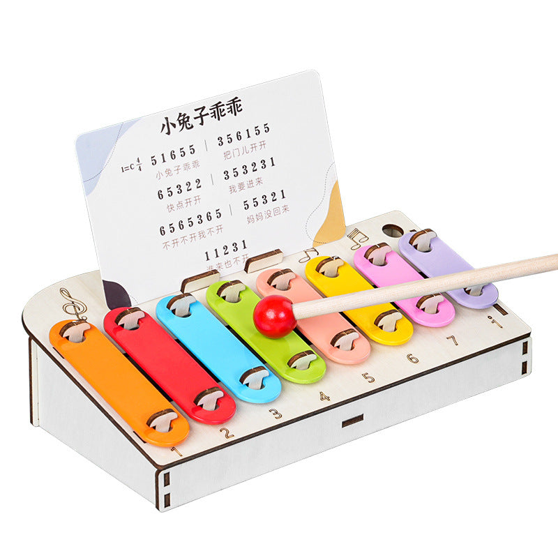 Science and technology small production, hand-banging music box model, primary school students' musical instruments, scientific experiments, teaching aids, enlightenment, eight-tone hand-banging