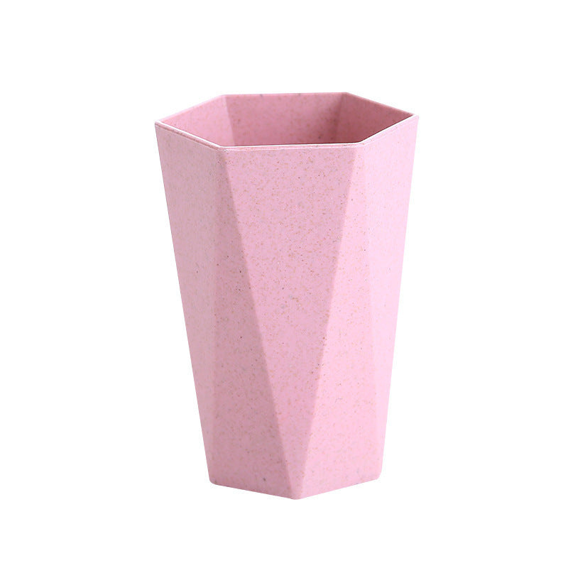 Wheat straw is fresh, rhombus cup brushing cup mouthwash cup, couple toothbrush cup washing cup simple candy color