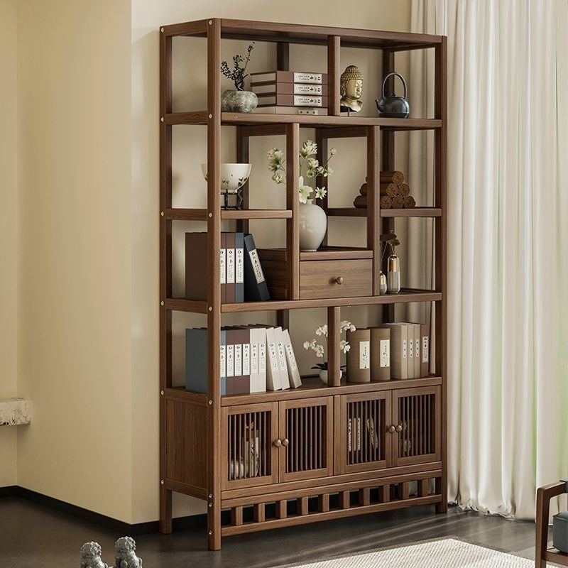 New chinoiserie bogu rack non-solid wood tea cabinet rack living room storage rack multi-layer display rack tea rack rack bamboo