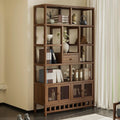 New chinoiserie bogu rack non-solid wood tea cabinet rack living room storage rack multi-layer display rack tea rack rack bamboo