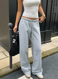 2025 early autumn new european and american retro mid-to-low rise relaxed fit sweatpants - versatile, drapey, sporty casual pants