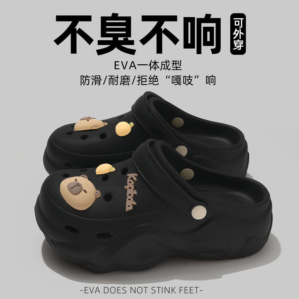 Women's clogs summer outdoor wear 2026 new eva beach seaside non-slip anti-odor thick sole height increasing sandals