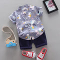 Kids' clothing boys' shirt short sleeve set, boys' short sleeve shirt, boys' clothing, baby boy shirt set