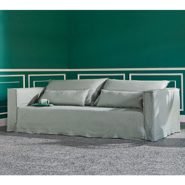 Wabi Sand Wind Hotel B & B Small apartment Living room Fabric sofa Modern simple removable and washable straight row cotton and linen furniture