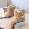 Girls' winter fleece-lined lambswool outerwear cotton shoes,  new korean style children's cartoon warm snow boots, fluffy
