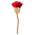 Rose flower-gold-big red-flower-shaped powder brush+opp packaging